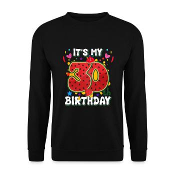 30e anniversaire Cadeau d’été de pastèque - Sweat-shirt Unisexe - noir - Devant - Alina (178cm) & Michal (187cm)