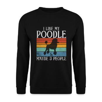 Poodle Gifts - Unisex Pullover - Schwarz - Vorne - Alina (178cm) & Michal (187cm)
