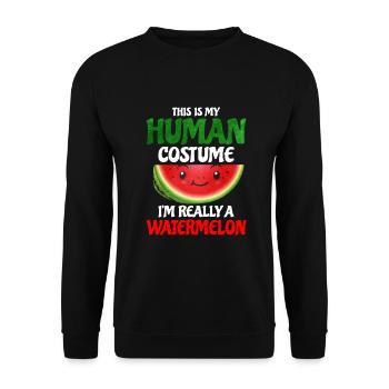 Pastèque - Sweat-shirt Unisexe - noir - Devant - Alina (178cm) & Michal (187cm)