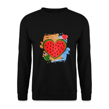 Watermelon - Unisex Sweatshirt - black - Front - Alina (178cm) & Michal (187cm)