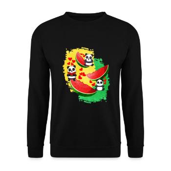 Watermelon - Unisex Sweatshirt - black - Front - Alina (178cm) & Michal (187cm)