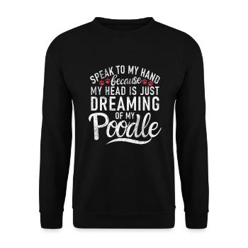 Cadeaux Caniche - Sweat-shirt Unisexe - noir - Devant - Alina (178cm) & Michal (187cm)