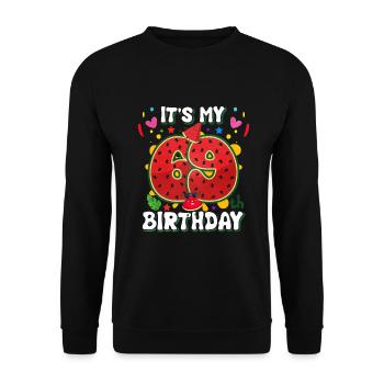 69. Geburtstag Wassermelone - Unisex Pullover - Schwarz - Vorne - Alina (178cm) & Michal (187cm)