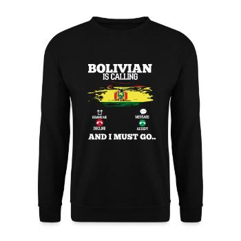 Bolivia - Unisex Sweatshirt - black - Front - Alina (178cm) & Michal (187cm)