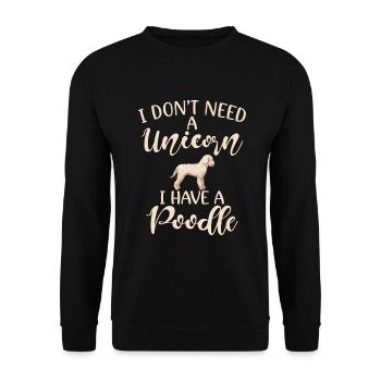 Poodle Gifts - Unisex Pullover - Schwarz - Vorne - Alina (178cm) & Michal (187cm)