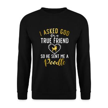 Cadeaux Caniche - Sweat-shirt Unisexe - noir - Devant - Alina (178cm) & Michal (187cm)