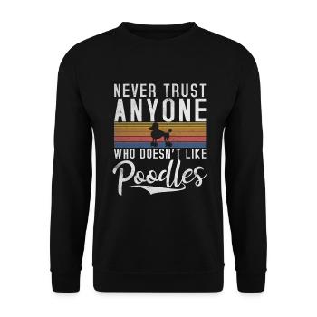 Poodle Gifts - Unisex Pullover - Schwarz - Vorne - Alina (178cm) & Michal (187cm)