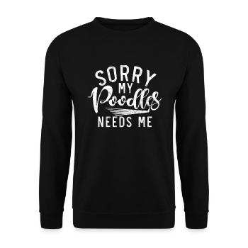 Poodle Gifts - Unisex Pullover - Schwarz - Vorne - Alina (178cm) & Michal (187cm)