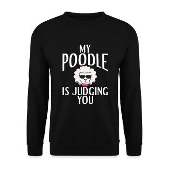 Poodle Gifts - Unisex Pullover - Schwarz - Vorne - Alina (178cm) & Michal (187cm)