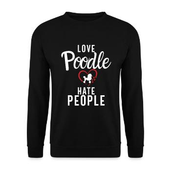 Poodle Gifts - Unisex Pullover - Schwarz - Vorne - Alina (178cm) & Michal (187cm)