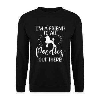 Cadeaux Caniche - Sweat-shirt Unisexe - noir - Devant - Alina (178cm) & Michal (187cm)