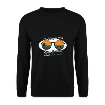 Schokolade - Unisex Pullover - Schwarz - Vorne - Alina (178cm) & Michal (187cm)