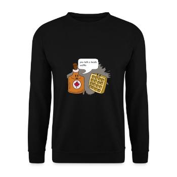 Waffle - Unisex Sweatshirt - black - Front - Alina (178cm) & Michal (187cm)