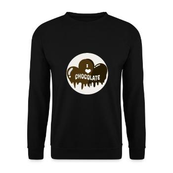Schokolade - Unisex Pullover - Schwarz - Vorne - Alina (178cm) & Michal (187cm)