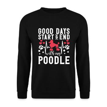Cadeaux Caniche - Sweat-shirt Unisexe - noir - Devant - Alina (178cm) & Michal (187cm)