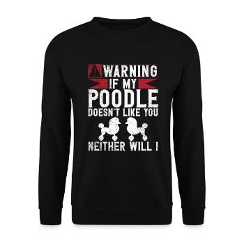 Poodle Gifts - Unisex Pullover - Schwarz - Vorne - Alina (178cm) & Michal (187cm)