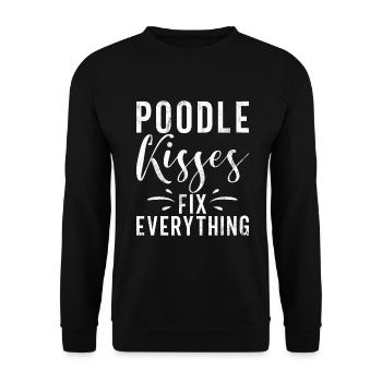 Poodle Gifts - Unisex Pullover - Schwarz - Vorne - Alina (178cm) & Michal (187cm)