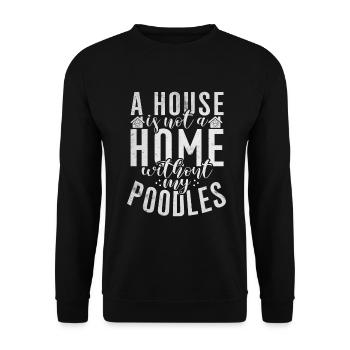 Poodle Gifts - Unisex Pullover - Schwarz - Vorne - Alina (178cm) & Michal (187cm)