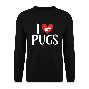 Pug Gifts for Pug Lovers - Unisex Sweatshirt - black - Front - Alina (178cm) & Michal (187cm)