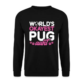 Pug Gifts for Pug Lovers - Unisex Sweatshirt - black - Front - Alina (178cm) & Michal (187cm)