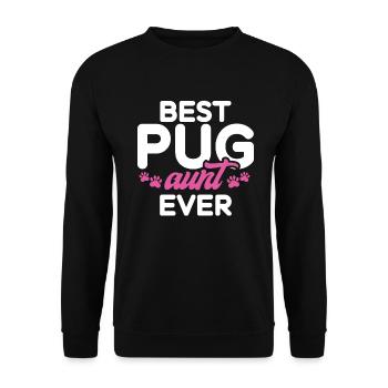 Pug Gifts for Pug Lovers - Unisex Sweatshirt - black - Front - Alina (178cm) & Michal (187cm)