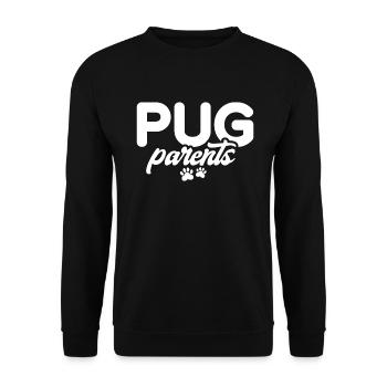 Pug Gifts for Pug Lovers - Unisex Pullover - Schwarz - Vorne - Alina (178cm) & Michal (187cm)