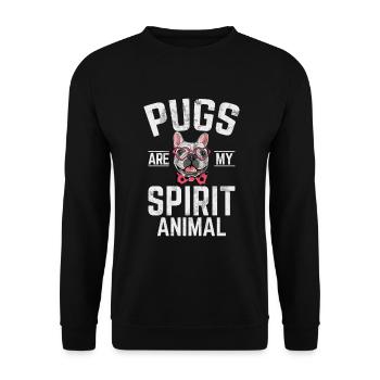 Pug Gifts for Pug Lovers - Unisex Sweatshirt - black - Front - Alina (178cm) & Michal (187cm)