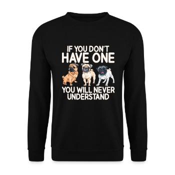Cadeaux de carlin pour les amateurs de carlins - Sweat-shirt Unisexe - noir - Devant - Alina (178cm) & Michal (187cm)