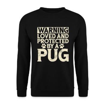Pug Gifts for Pug Lovers - Unisex Pullover - Schwarz - Vorne - Alina (178cm) & Michal (187cm)