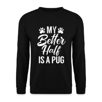 Pug Gifts for Pug Lovers - Unisex Pullover - Schwarz - Vorne - Alina (178cm) & Michal (187cm)