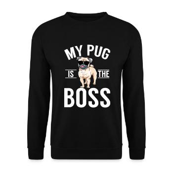Pug Gifts for Pug Lovers - Unisex Pullover - Schwarz - Vorne - Alina (178cm) & Michal (187cm)