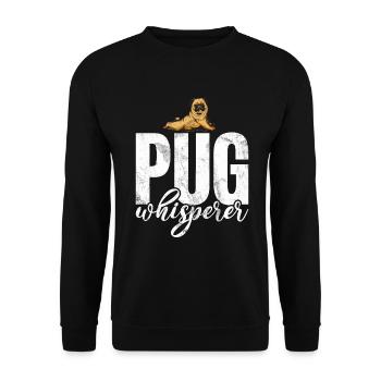 Pug Gifts for Pug Lovers - Unisex Pullover - Schwarz - Vorne - Alina (178cm) & Michal (187cm)