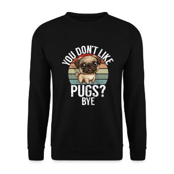 Pug Gifts for Pug Lovers - Unisex Sweatshirt - black - Front - Alina (178cm) & Michal (187cm)
