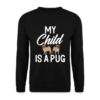 Pug Gifts for Pug Lovers - Unisex Pullover - Schwarz - Vorne - Alina (178cm) & Michal (187cm)