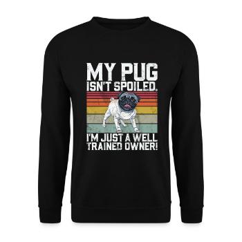 Pug Gifts for Pug Lovers - Unisex Pullover - Schwarz - Vorne - Alina (178cm) & Michal (187cm)