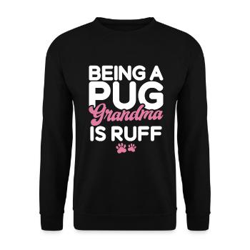 Pug Gifts for Pug Lovers - Unisex Pullover - Schwarz - Vorne - Alina (178cm) & Michal (187cm)