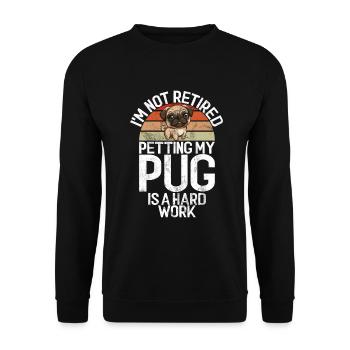 Pug Gifts for Pug Lovers - Unisex Pullover - Schwarz - Vorne - Alina (178cm) & Michal (187cm)