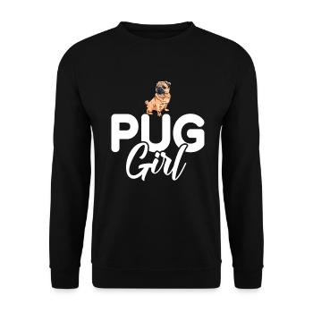 Pug Gifts for Pug Lovers - Unisex Pullover - Schwarz - Vorne - Alina (178cm) & Michal (187cm)