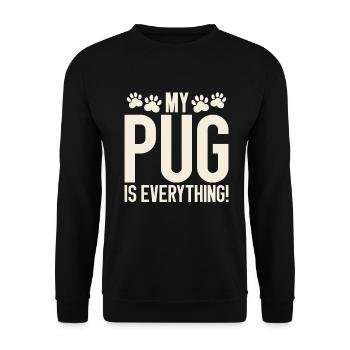 Pug Gifts for Pug Lovers - Unisex Sweatshirt - black - Front - Alina (178cm) & Michal (187cm)