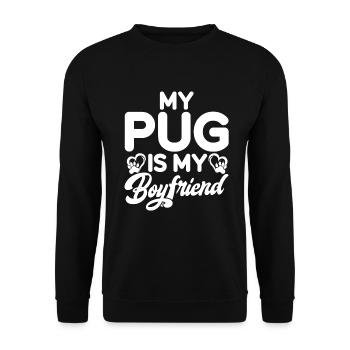 Pug Gifts for Pug Lovers - Unisex Sweatshirt - black - Front - Alina (178cm) & Michal (187cm)