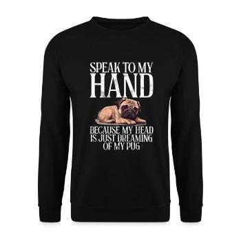 Pug Gifts for Pug Lovers - Unisex Sweatshirt - black - Front - Alina (178cm) & Michal (187cm)