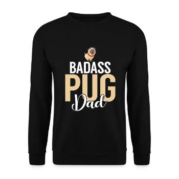 Pug Gifts for Pug Lovers - Unisex Sweatshirt - black - Front - Alina (178cm) & Michal (187cm)