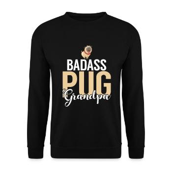 Pug Gifts for Pug Lovers - Unisex Pullover - Schwarz - Vorne - Alina (178cm) & Michal (187cm)