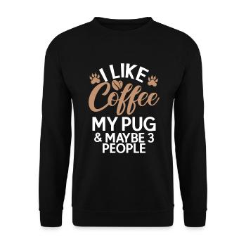 Pug Gifts for Pug Lovers - Unisex Sweatshirt - black - Front - Alina (178cm) & Michal (187cm)