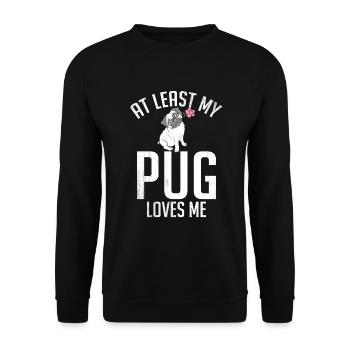 Pug Gifts for Pug Lovers - Unisex Sweatshirt - black - Front - Alina (178cm) & Michal (187cm)