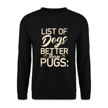 Pug Gifts for Pug Lovers - Unisex Sweatshirt - black - Front - Alina (178cm) & Michal (187cm)