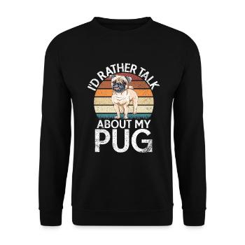 Pug Gifts for Pug Lovers - Unisex Sweatshirt - black - Front - Alina (178cm) & Michal (187cm)