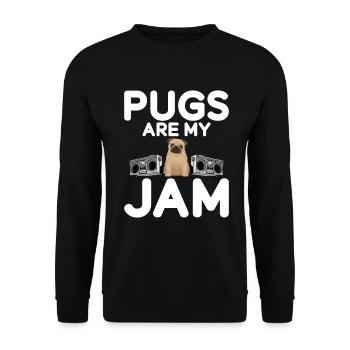 Pug Gifts for Pug Lovers - Unisex Sweatshirt - black - Front - Alina (178cm) & Michal (187cm)