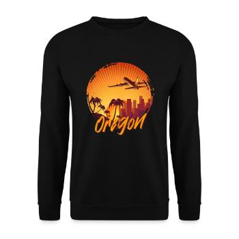 Oregon - Unisex Pullover - Schwarz - Vorne - Alina (178cm) & Michal (187cm)