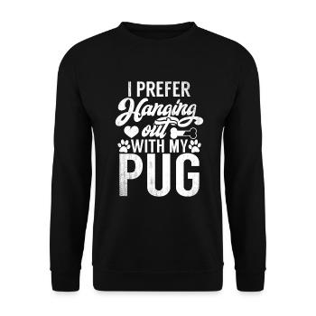 Pug Gifts for Pug Lovers - Unisex Sweatshirt - black - Front - Alina (178cm) & Michal (187cm)